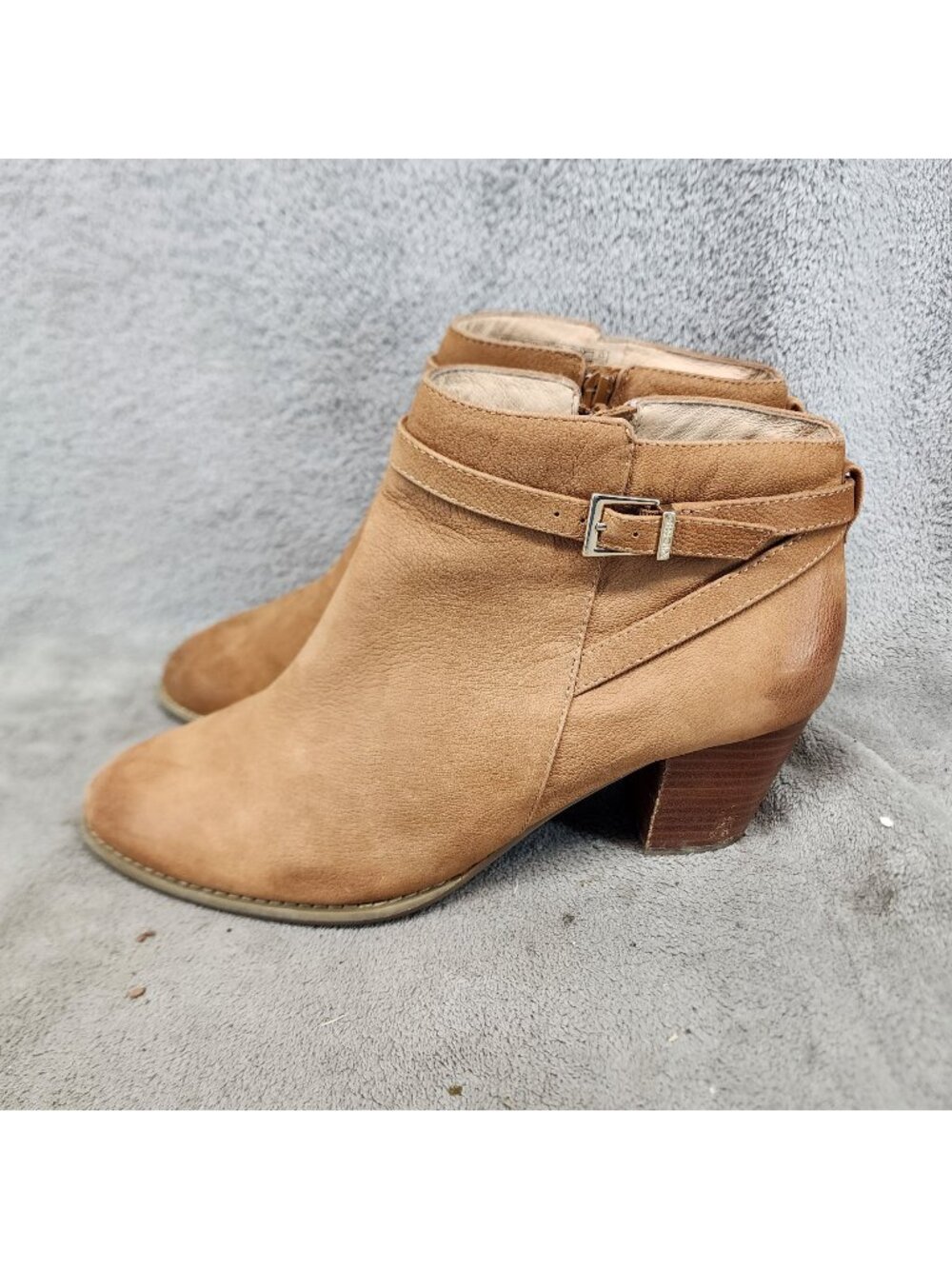 Vionic Shoes Womens Size 10 Brown Leather Upton Side Zip Ankle Boots *Read*